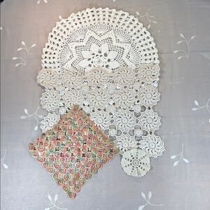 Multicolor Shape and Size of Crochet Square and Circle fabric Decor kitchen